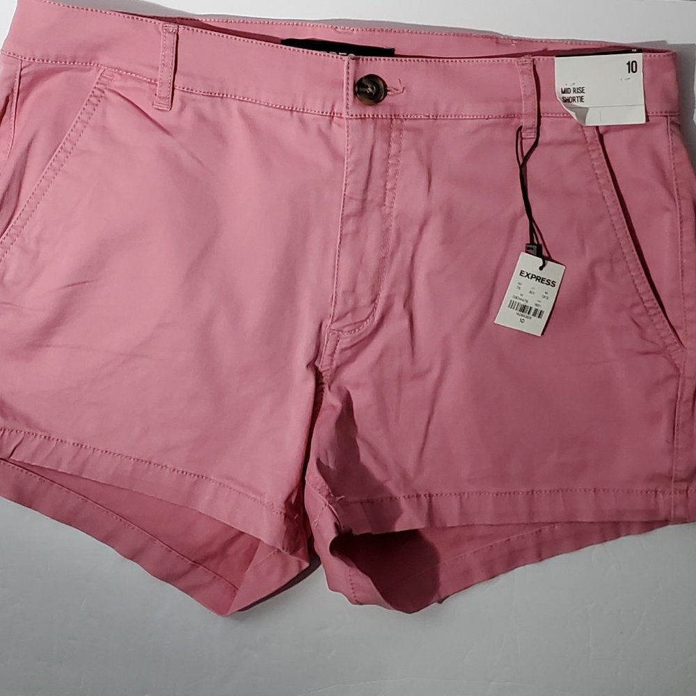 Express Size 10 Pink Shortie Shorts NWT